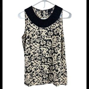Carole Little linen blend sleeveless top size small